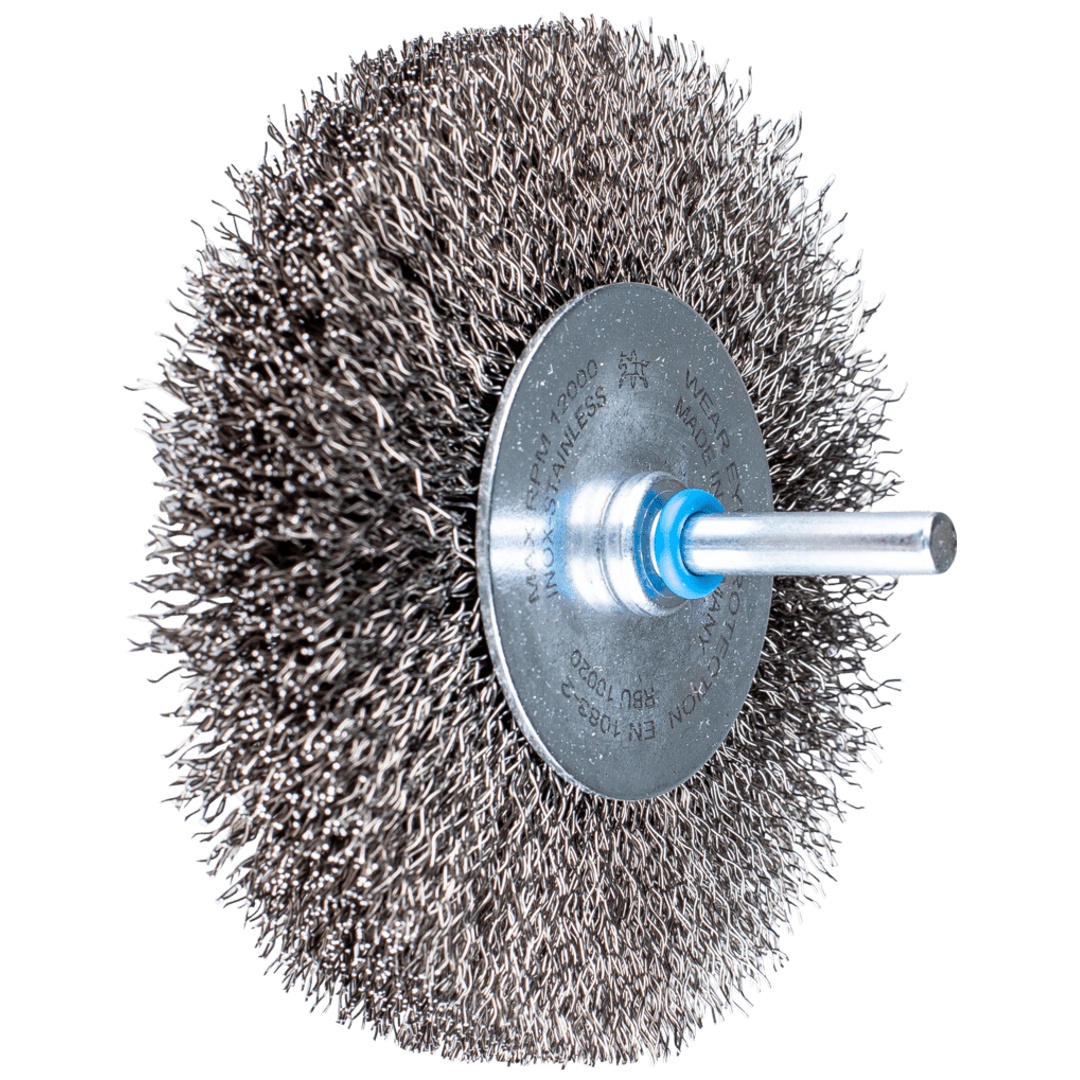 PFERD TOOLS Rundbürste ungezopft RBU Ø100x20mm Schaft-Ø6 mm Edelstahl-Draht-Ø0,30