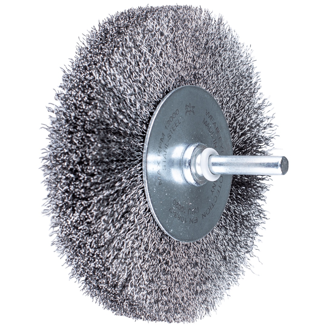 PFERD TOOLS Rundbürste ungezopft RBU Ø100x20mm Schaft-Ø6 mm Stahl-Draht-Ø0,20