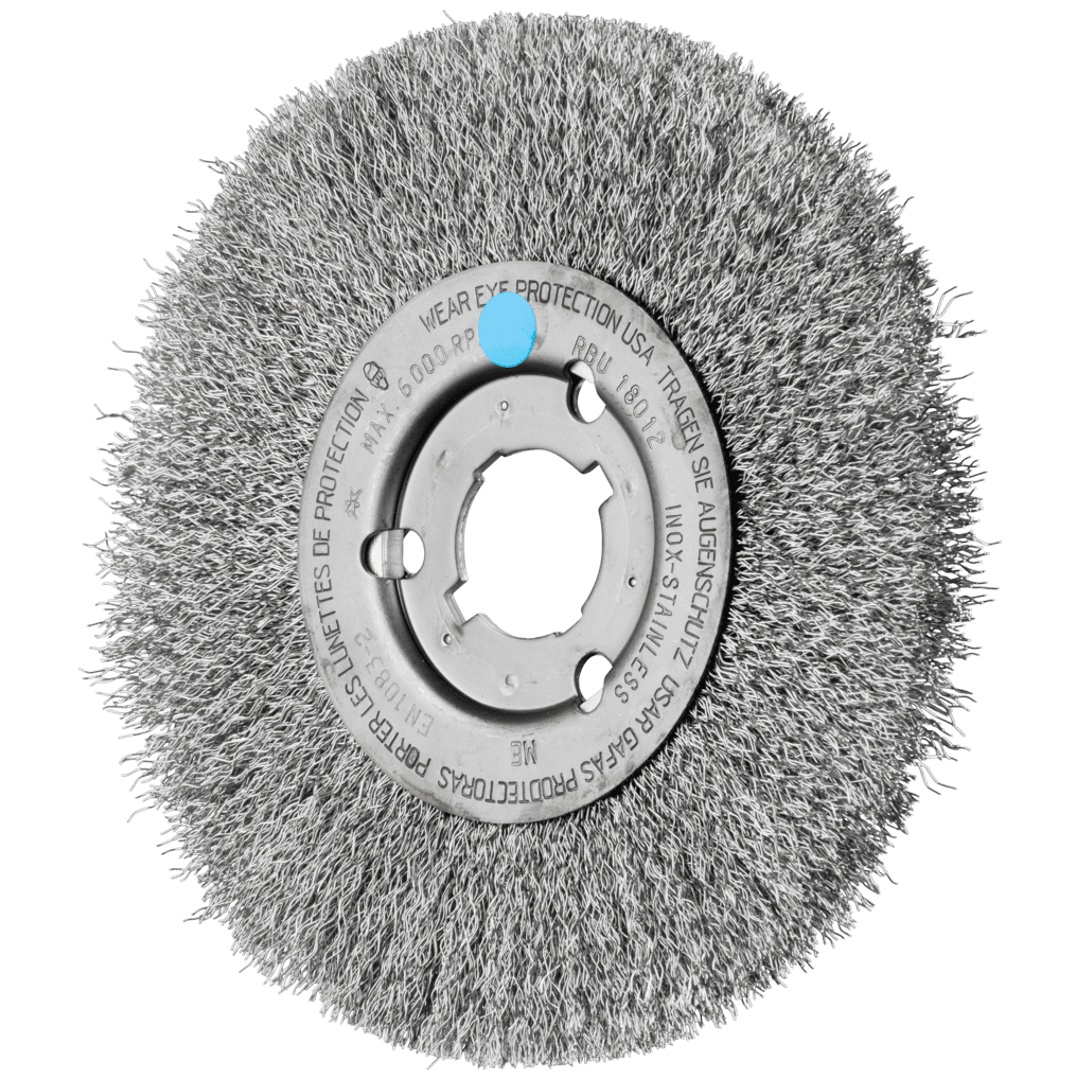 PFERD TOOLS Rundbürste schmal ungezopft RBU Ø180x12xvariable Bohrung Edelstahl-Draht-Ø0,30