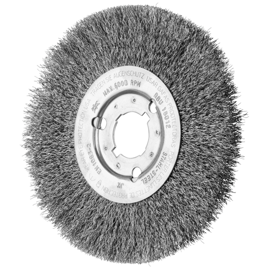 PFERD TOOLS Rundbürste schmal ungezopft RBU Ø180x12xvariable Bohrung Stahl-Draht-Ø0,30