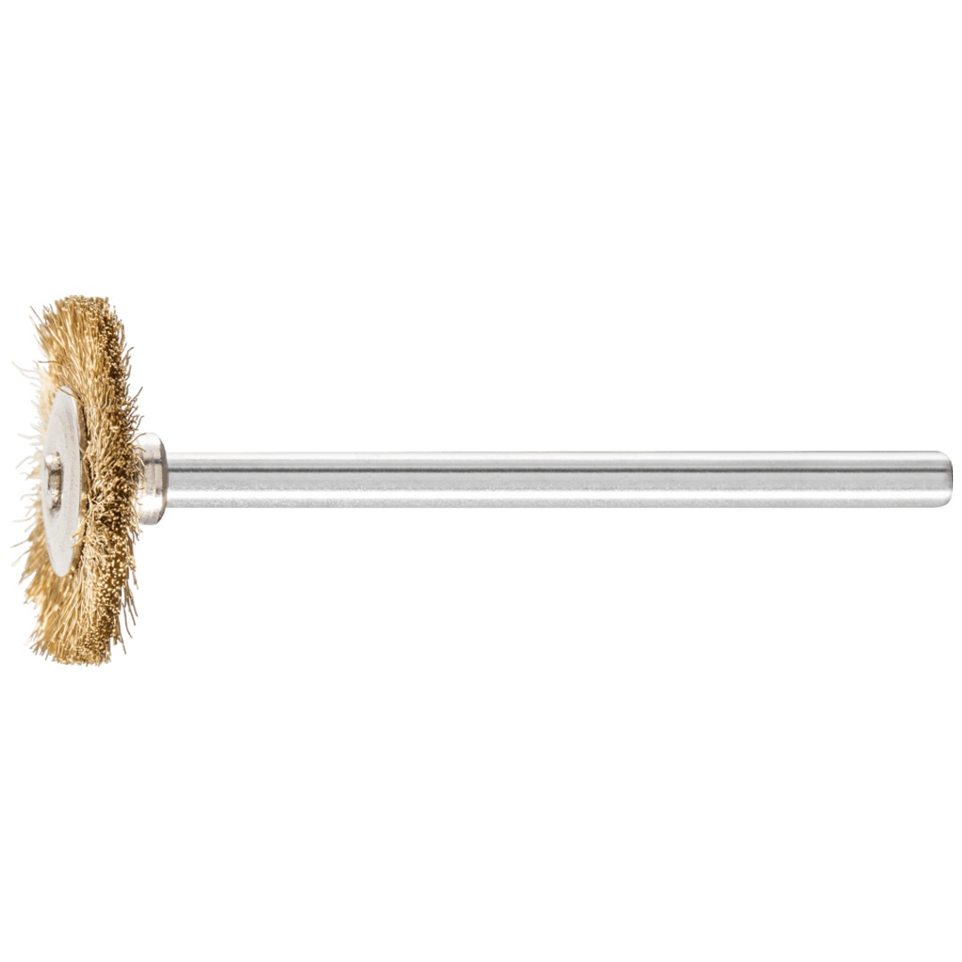 PFERD TOOLS Miniatur- Rundbürste RBU Ø19x2 mm Schaft-Ø3 mm Messing-Draht-Ø0,10