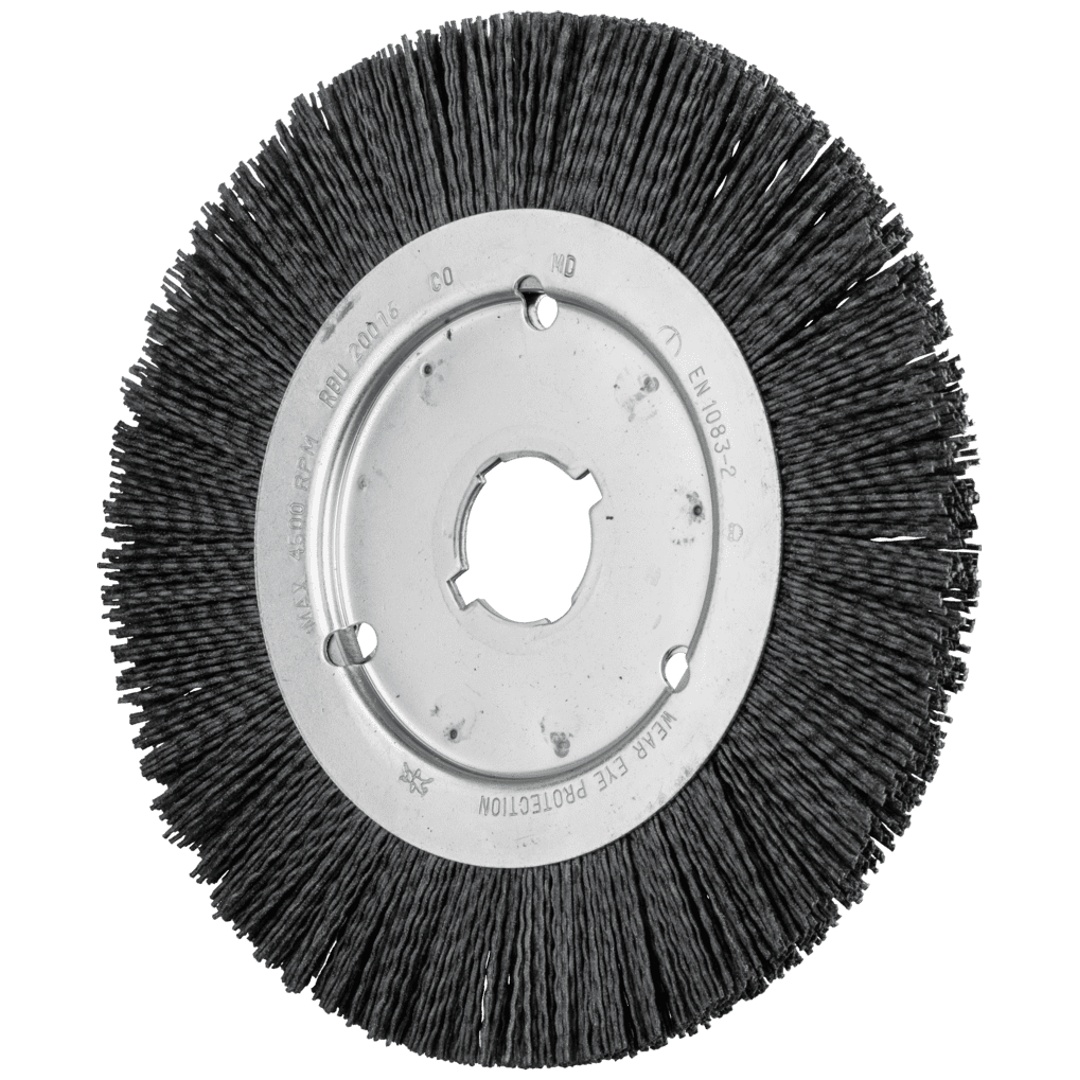 PFERD TOOLS Rundbürste schmal ungezopft RBU Ø 200x16xvariable Bohrung Keramik-Filament-Ø 1,10mm Korn 120