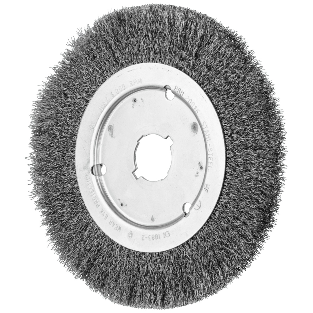 PFERD TOOLS Rundbürste schmal ungezopft RBU Ø200x16xvariable Bohrung Stahl-Draht-Ø0,25
