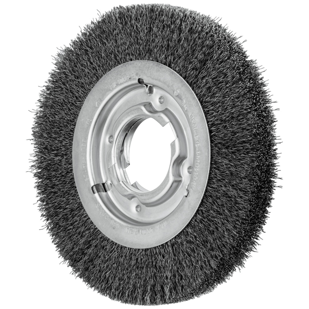 PFERD TOOLS Rundbürste breit ungezopft RBU Ø200x25xvariable Bohrung Stahl-Draht-Ø0,30 Schleifbock