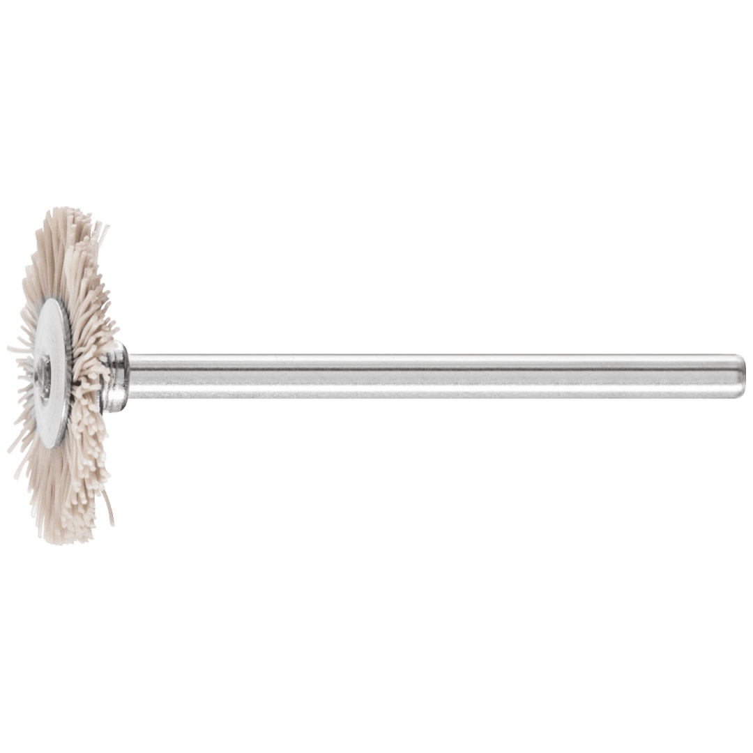 PFERD TOOLS Miniatur- Rundbürste RBU Ø22x2 mm Schaft-Ø3 mm Aluminium-Oxid-Filament-Ø0,30 Korn 600