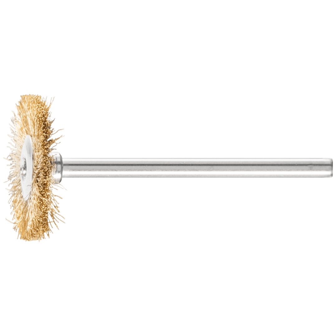 PFERD TOOLS Miniatur- Rundbürste RBU Ø22x2 mm Schaft-Ø3 mm Messing-Draht-Ø0,10