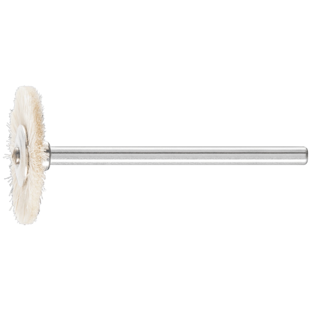 PFERD TOOLS Miniatur- Rundbürste RBU Ø22x2 mm Schaft-Ø3 mm weißes Ziegenhaar