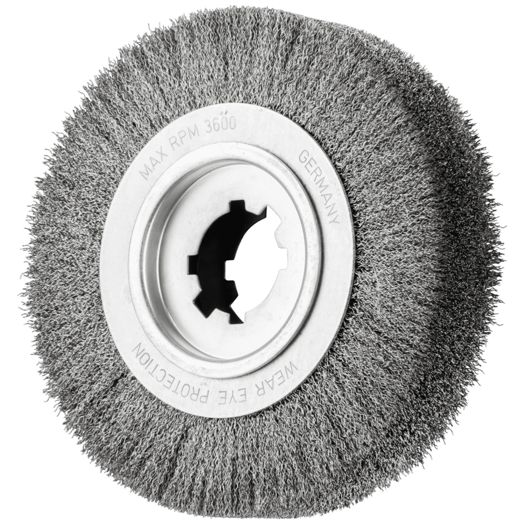 PFERD TOOLS Entgratbürste ungezopft RBU Ø 250x60x50,8 mm Bohrung Edelstahl-Draht-Ø 0,35 mm stationär