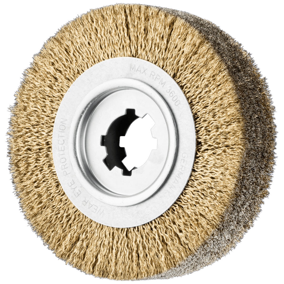 PFERD TOOLS Entgratbürste ungezopft RBU Ø 250x60x50,8 mm Bohrung Stahl-Litzen-Draht-Ø 0,35 mm stationär