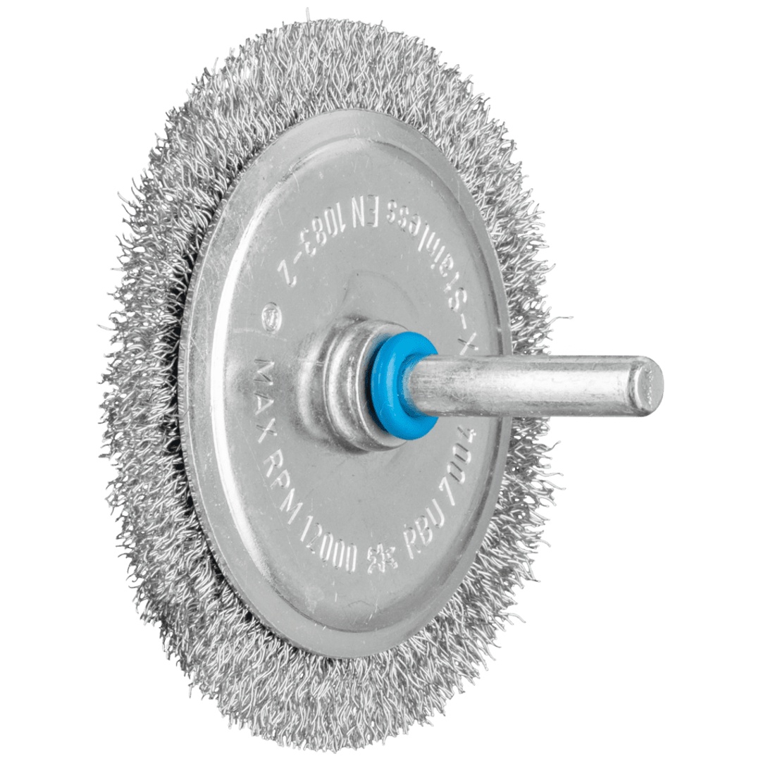 PFERD TOOLS Rundbürste ungezopft RBU Ø70x4 mm Schaft-Ø6 mm Edelstahl-Draht-Ø0,20