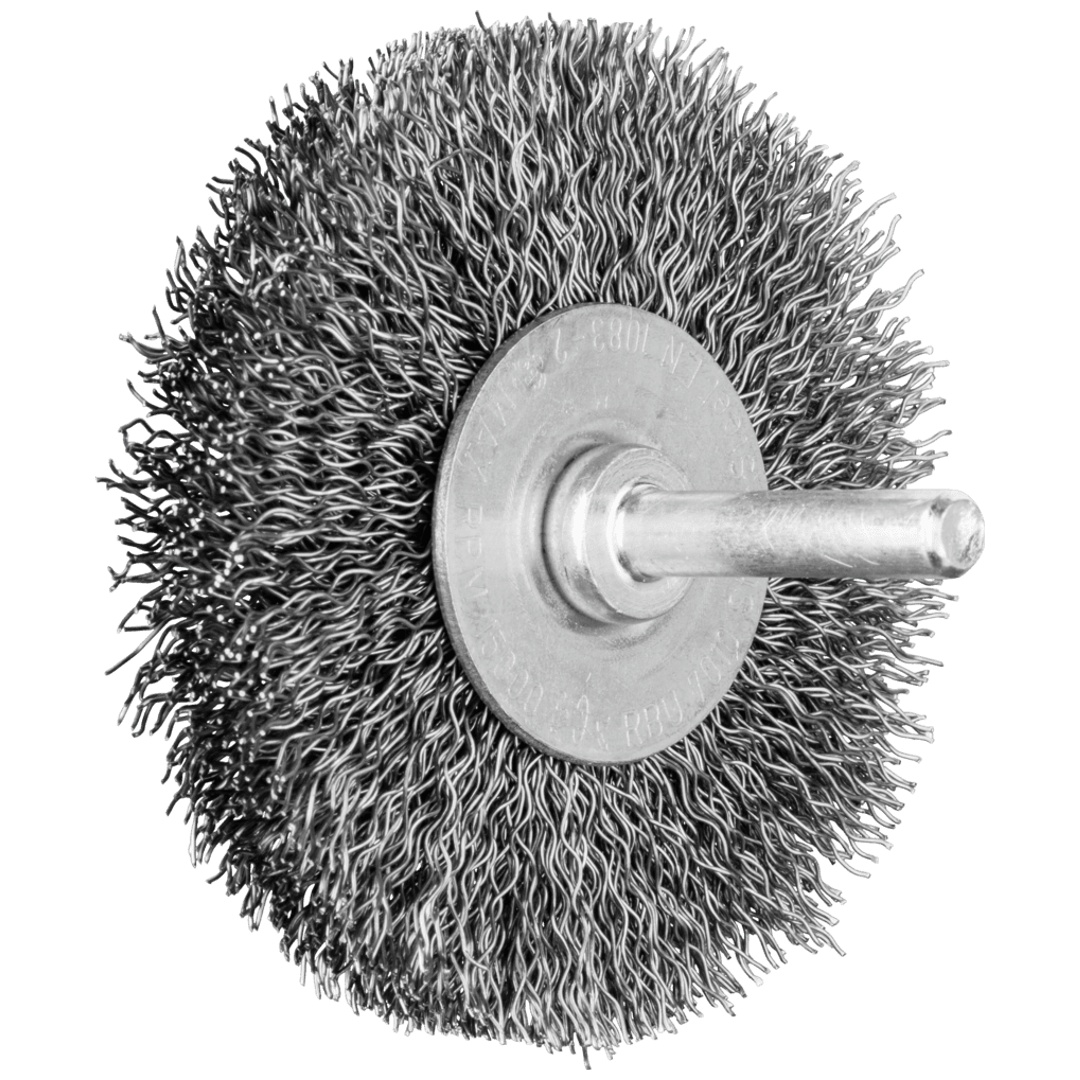 PFERD TOOLS Rundbürste ungezopft RBU Ø70x10mm Schaft-Ø6 mm Stahl-Draht-Ø0,30