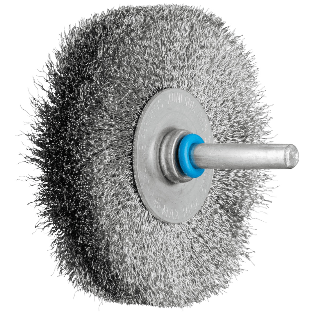 PFERD TOOLS Rundbürste ungezopft RBU Ø70x15 mm Schaft-Ø6 mm Edelstahl-Draht-Ø0,15
