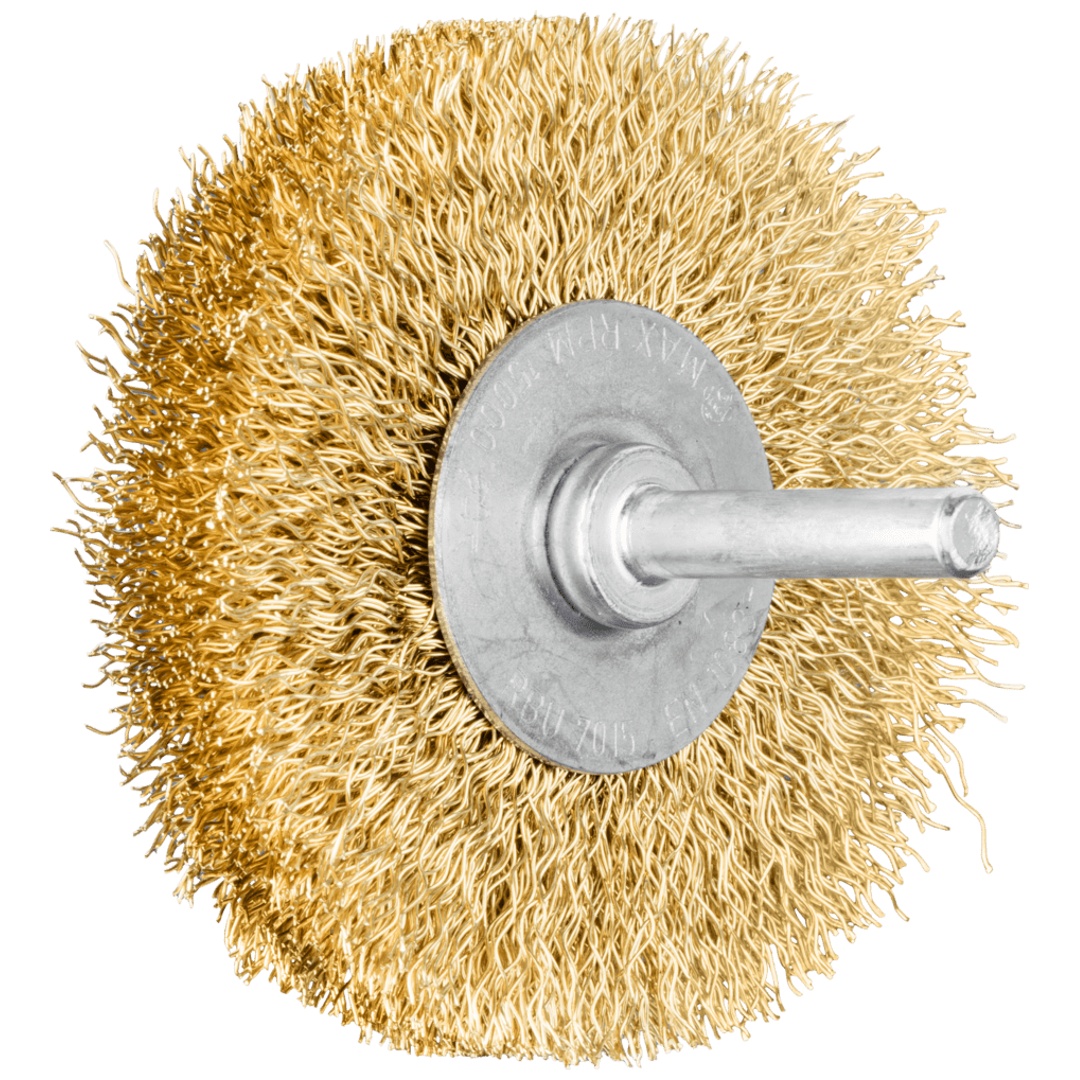 PFERD TOOLS Rundbürste ungezopft RBU Ø70x15 mm Schaft-Ø6 mm Messing-Draht-Ø0,30