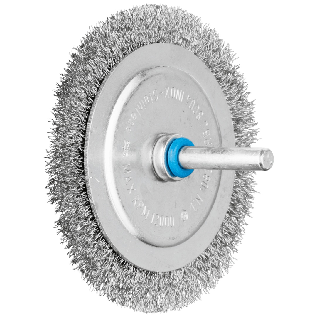 PFERD TOOLS Rundbürste ungezopft RBU Ø80x4 mm Schaft-Ø6 mm Edelstahl-Draht-Ø0,20
