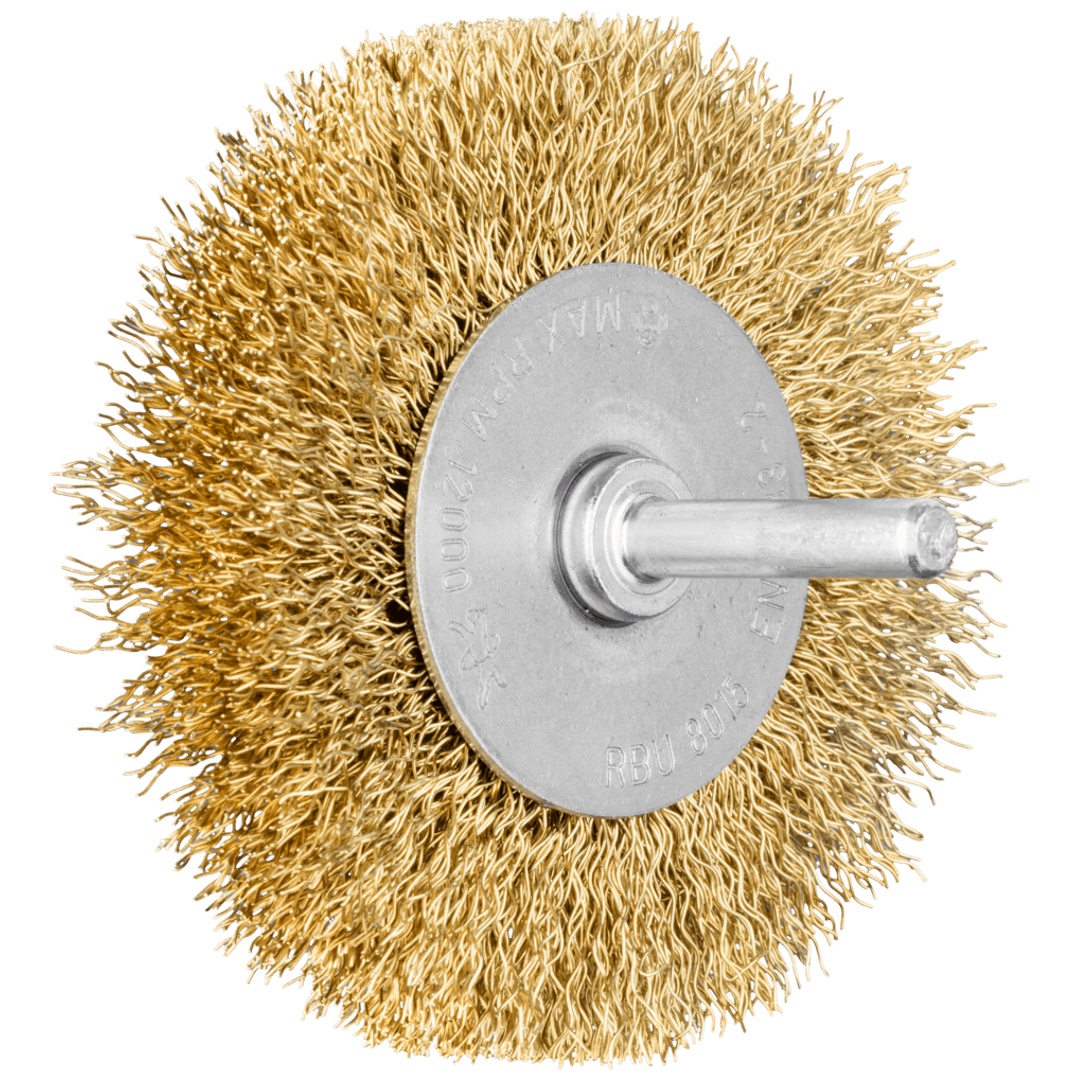 PFERD TOOLS Rundbürste ungezopft RBU Ø80x15 mm Schaft-Ø6 mm Messing-Draht-Ø0,30