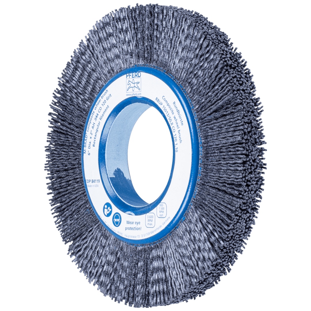 PFERD TOOLS COMPOSITE Rundbürste RBUP Ø 150x13x50,8 mm Bohrung Keramik-Filament-Ø 1,10mm Korn 120 stationär