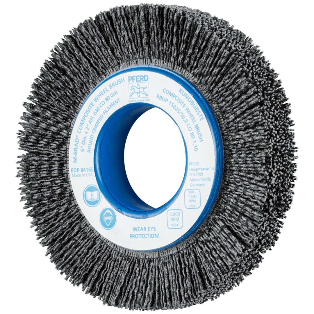 PFERD TOOLS COMPOSITE Rundbürste RBUP Ø 150x25x50,8 mm Bohrung Keramik-Filament-Ø 1,10mm Korn 80 stationär