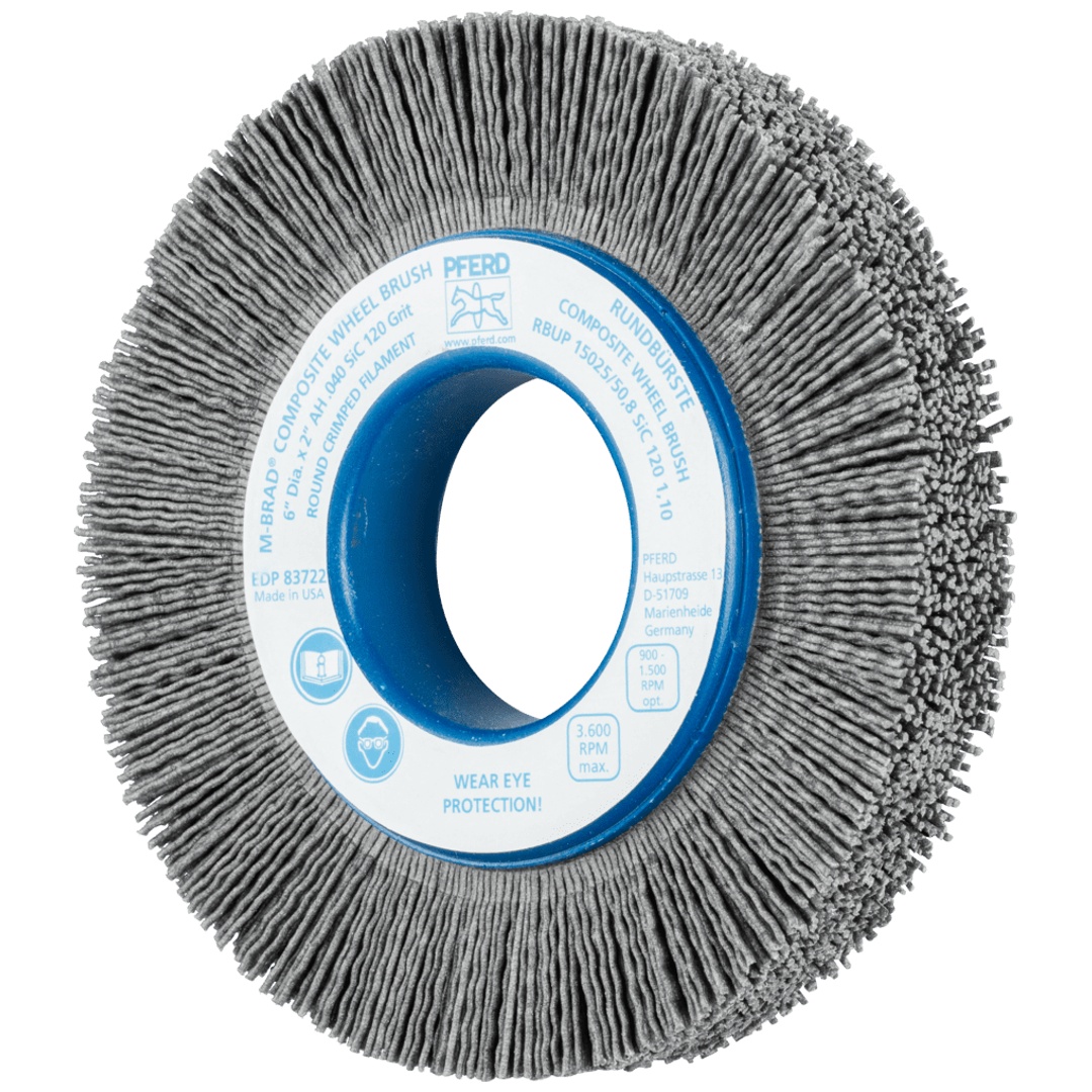 PFERD TOOLS COMPOSITE Rundbürste RBUP Ø 150x25x50,8 mm Bohrung SiC-Filament-Ø 1,10mm Korn 120 stationär