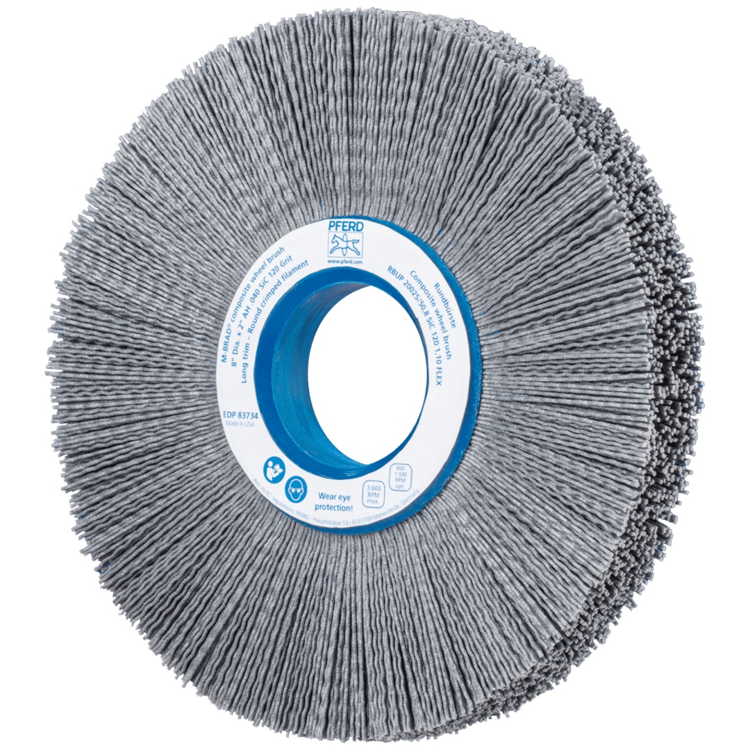 PFERD TOOLS COMPOSITE FLEX Rundbürste RBUP Ø 200x25x50,8 mm Bohrung SiC-Filament-Ø 1,00mm Korn 120 stationär