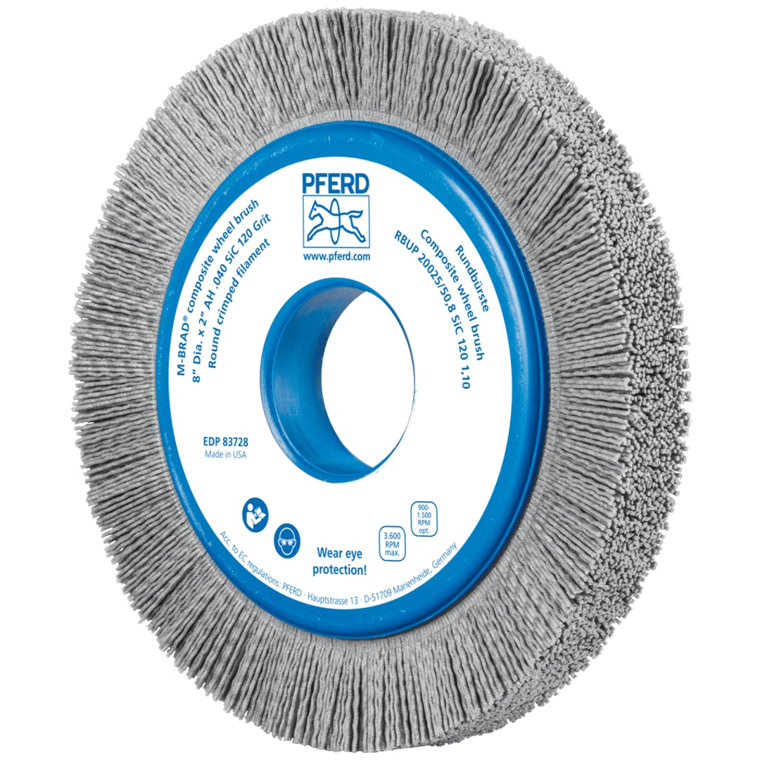 PFERD TOOLS COMPOSITE Rundbürste RBUP Ø 200x25x50,8 mm Bohrung SiC-Filament-Ø 1,10mm Korn 120 stationär