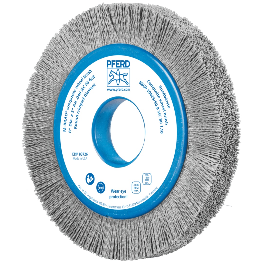 PFERD TOOLS COMPOSITE Rundbürste RBUP Ø 200x25x50,8 mm Bohrung SiC-Filament-Ø 1,10mm Korn 80 stationär