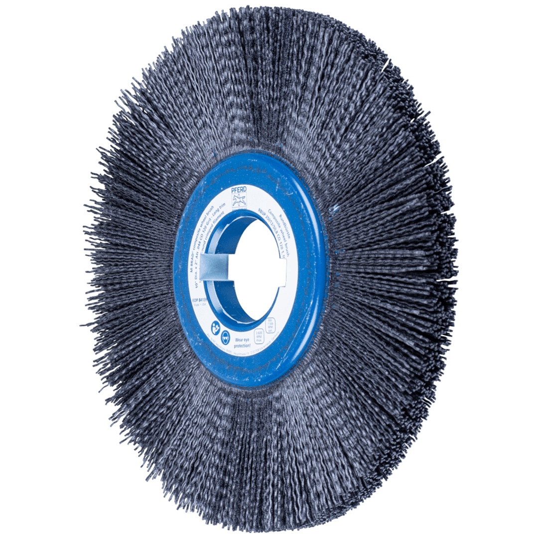 PFERD TOOLS COMPOSITE FLEX Rundbürste RBUP Ø 250x13x50,8 mm Keramik-Filament-Ø 1,10mm Korn 120 stationär