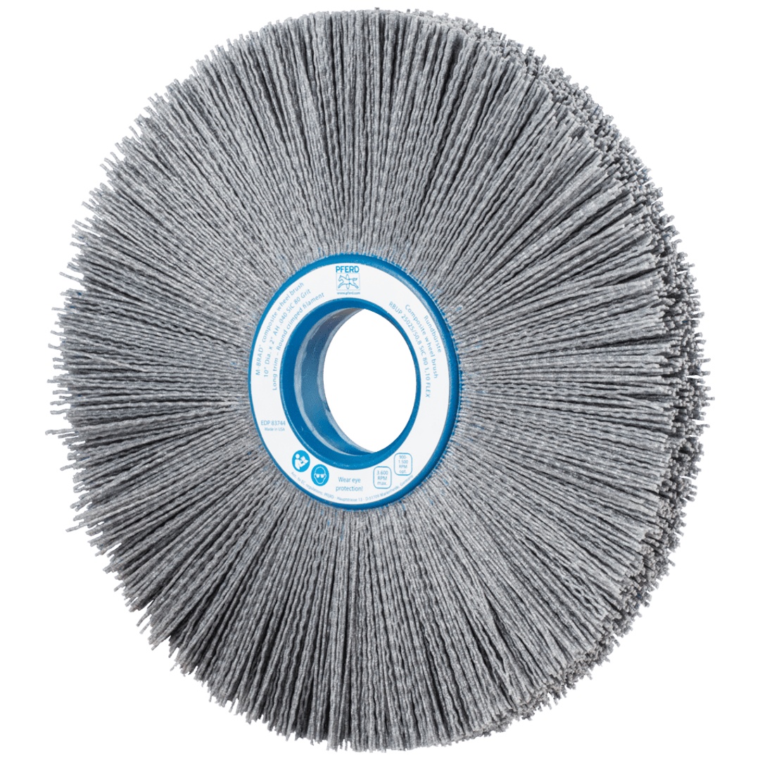 PFERD TOOLS COMPOSITE FLEX Rundbürste RBUP Ø 250x25x50,8 mm Bohrung SiC-Filament-Ø 1,00mm Korn 80 stationär