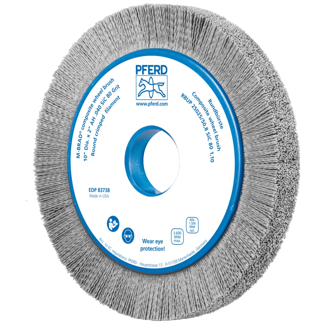 PFERD TOOLS COMPOSITE Rundbürste RBUP Ø 250x25x50,8 mm Bohrung SiC-Filament-Ø 1,10mm Korn 80 stationär