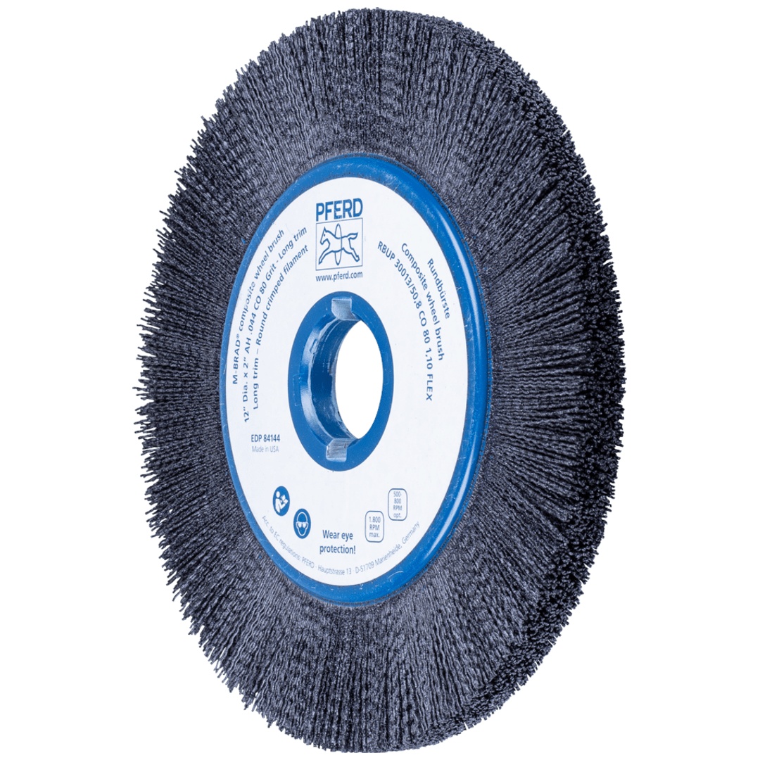 PFERD TOOLS COMPOSITE FLEX Rundbürste RBUP Ø 300x13x50,8 mm Keramik-Filament-Ø 1,10mm Korn 80 stationär