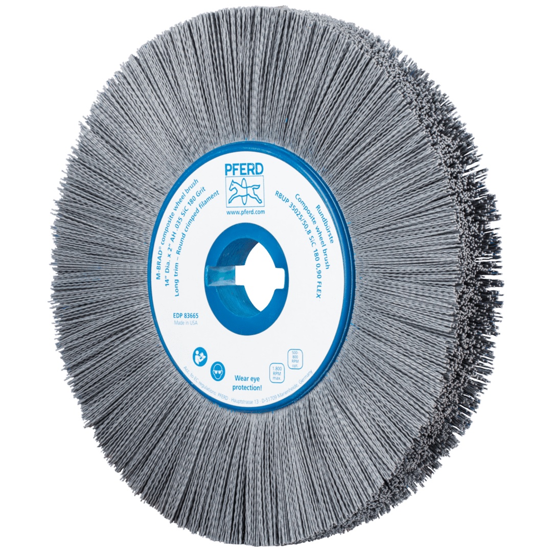 PFERD TOOLS COMPOSITE FLEX Rundbürste RBUP Ø 350x25x50,8 mm Bohrung SiC-Filament-Ø 0,90mm Korn 180 stationär
