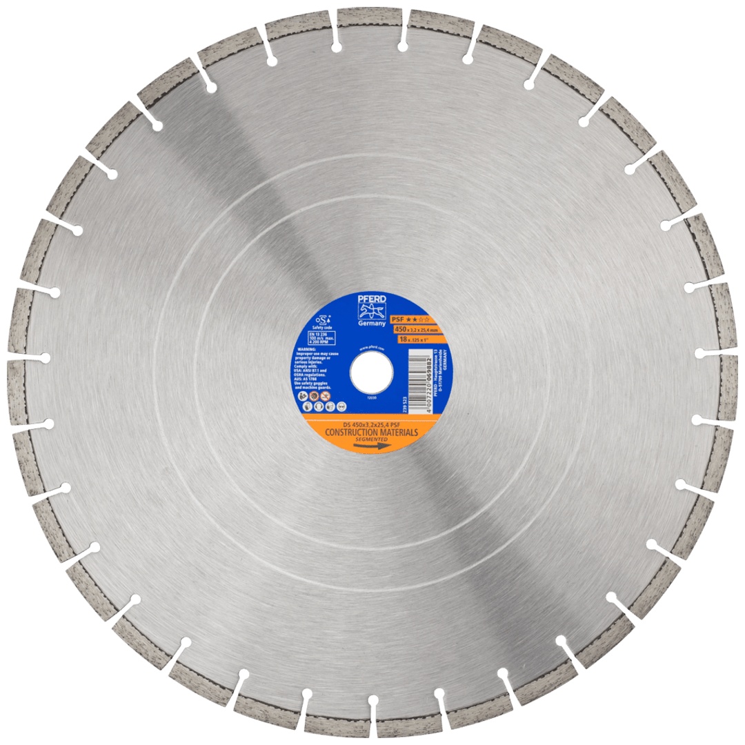 PFERD TOOLS Diamant-Trennscheibe DS 450x3,2x25,4 mm PSF für schnelles Trennen von Stein und Beton