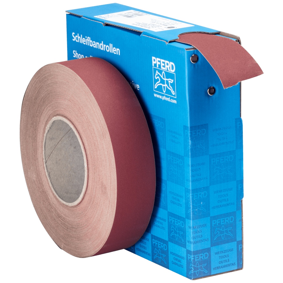 PFERD TOOLS Korund Schleifbandrolle Gewebe SBR Breite 40mmxLänge 50m A320 für universelle Anwendung