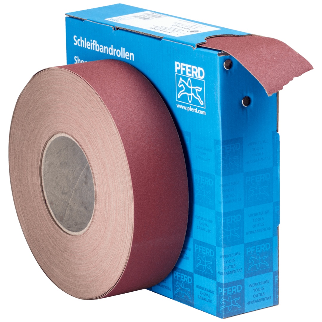 PFERD TOOLS Korund Schleifbandrolle Gewebe SBR Breite 50mmxLänge 50m A220 für universelle Anwendung