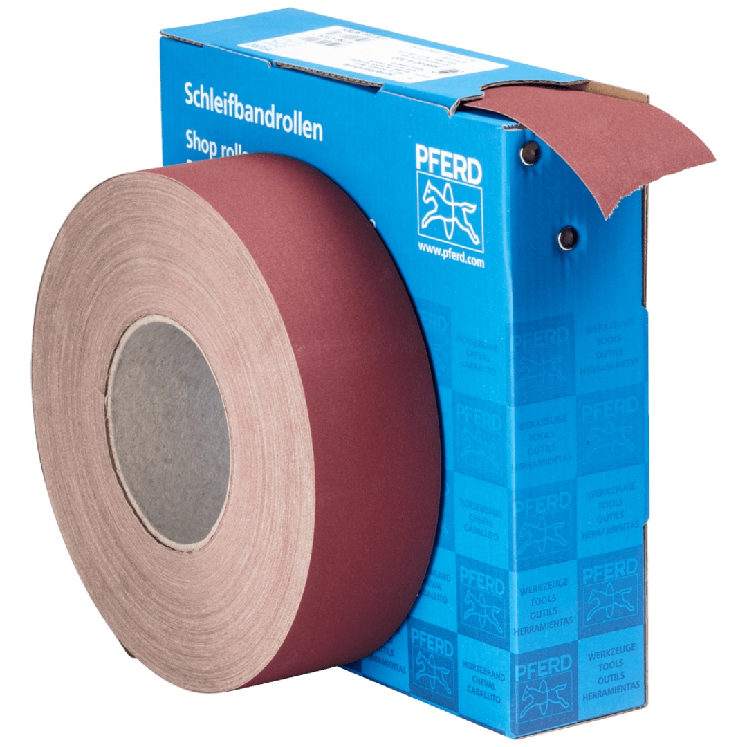 PFERD TOOLS Korund Schleifbandrolle Gewebe SBR Breite 50mmxLänge 50m A320 für universelle Anwendung