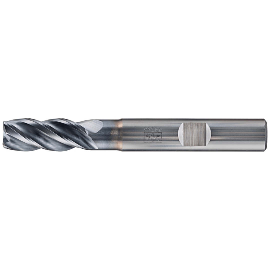 PFERD TOOLS VHM Eckfräser lang 4 Schneiden Ø 8 mm Radius 0,5 mm TiAlN Schaft HB Universal Line Schruppen Schlichten Nuten