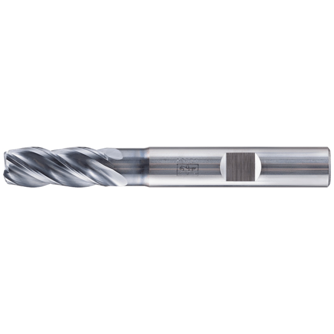PFERD TOOLS VHM Eckfräser lang 4 Schneiden Ø 8 mm Radius 1,0 mm TiAlN Schaft HB Universal Line Schruppen Schlichten Nuten