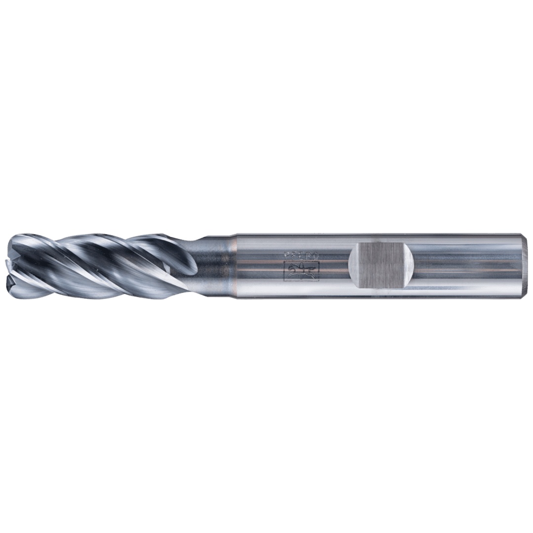 PFERD TOOLS VHM Eckfräser lang 4 Schneiden Ø 8 mm Radius 1,5 mm TiAlN Schaft HB Universal Line Schruppen Schlichten Nuten