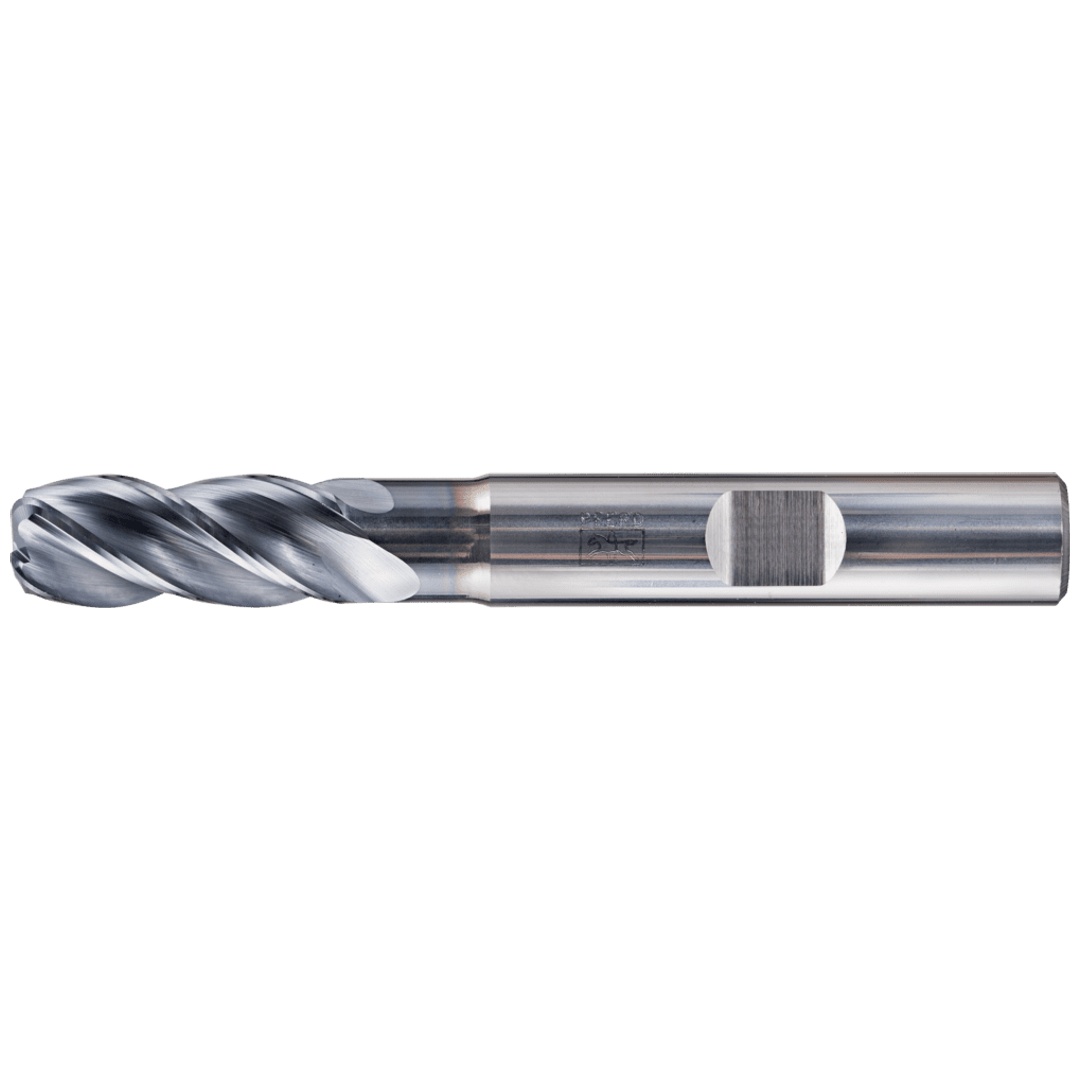 PFERD TOOLS VHM Eckfräser lang 4 Schneiden Ø 8 mm Radius 2,0 mm TiAlN Schaft HB Universal Line Schruppen Schlichten Nuten
