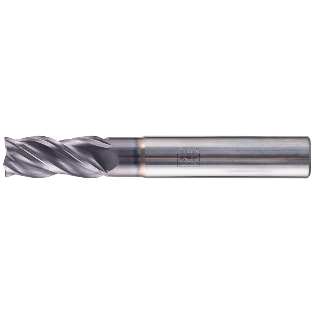 PFERD TOOLS VHM Eckfräser lang 4 Schneiden Ø 12 mm 45° Fase TiAlN Schaft HA Universal Line Schruppen Schlichten Nuten