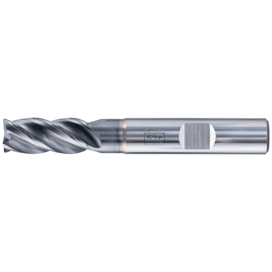 PFERD TOOLS VHM Eckfräser lang 4 Schneiden Ø 10 mm Radius 1,0 mm TiAlN Schaft HB Universal Line Schruppen Schlichten Nuten