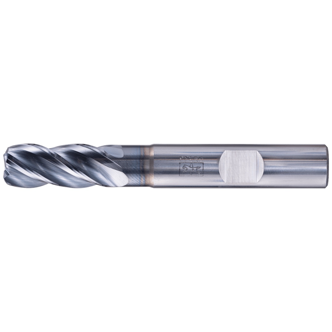 PFERD TOOLS VHM Eckfräser lang 4 Schneiden Ø 10 mm Radius 1,5 mm TiAlN Schaft HB Universal Line Schruppen Schlichten Nuten