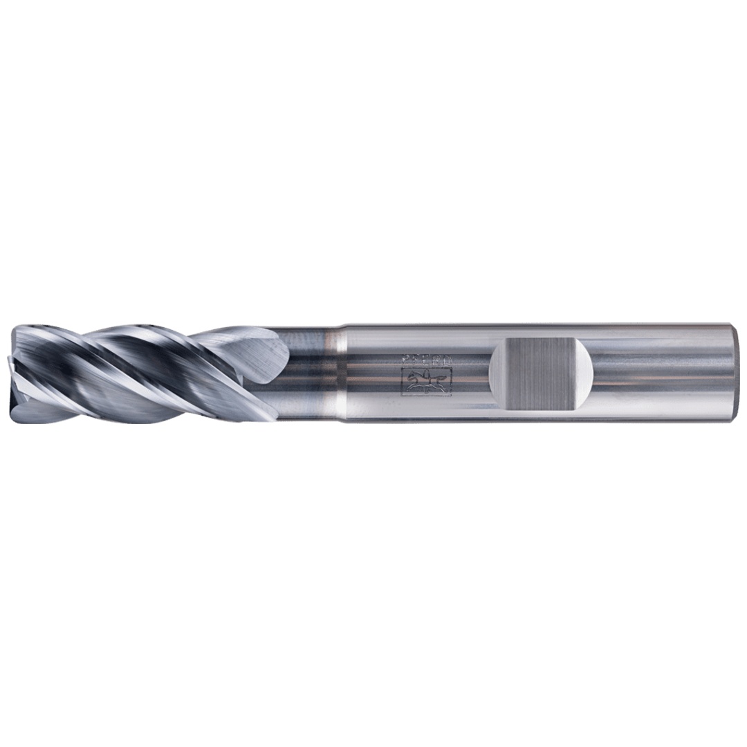 PFERD TOOLS VHM Eckfräser lang 4 Schneiden Ø 10 mm Radius 2,0 mm TiAlN Schaft HB Universal Line Schruppen Schlichten Nuten
