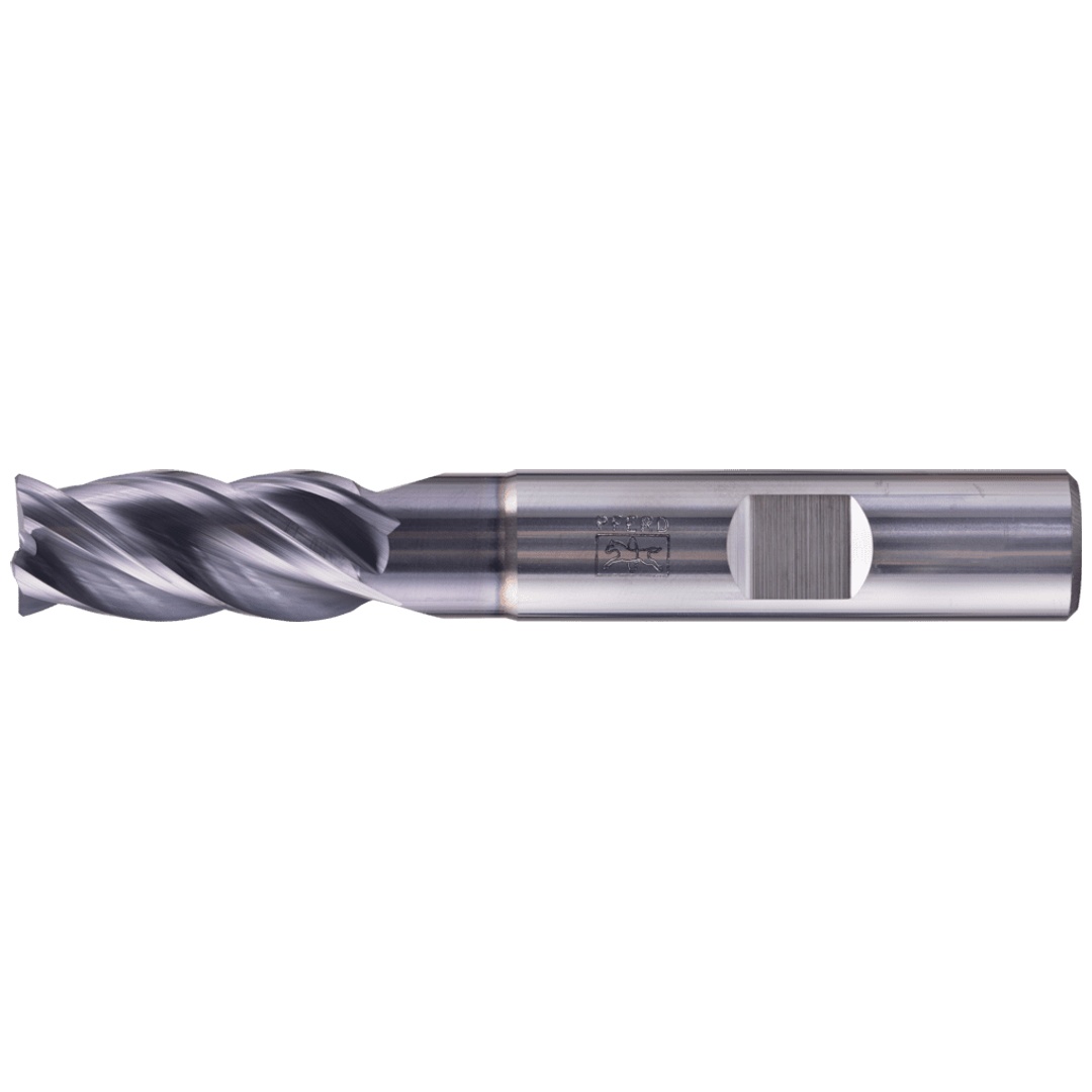 PFERD TOOLS VHM Eckfräser lang 4 Schneiden Ø 12 mm 45° Fase TiAlN Schaft HB Universal Line Schruppen Schlichten Nuten