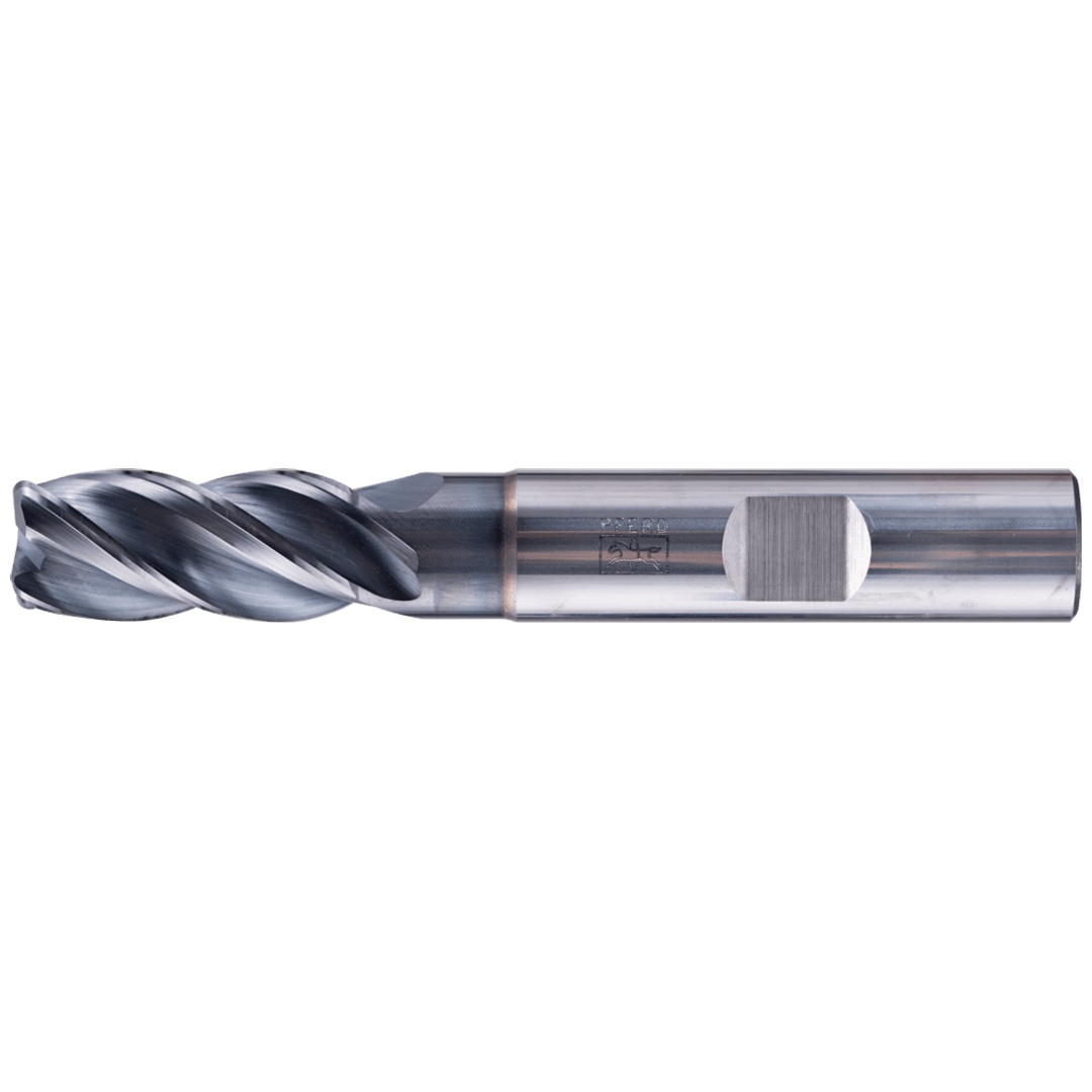 PFERD TOOLS VHM Eckfräser lang 4 Schneiden Ø 12 mm Radius 1,5 mm TiAlN Schaft HB Universal Line Schruppen Schlichten Nuten