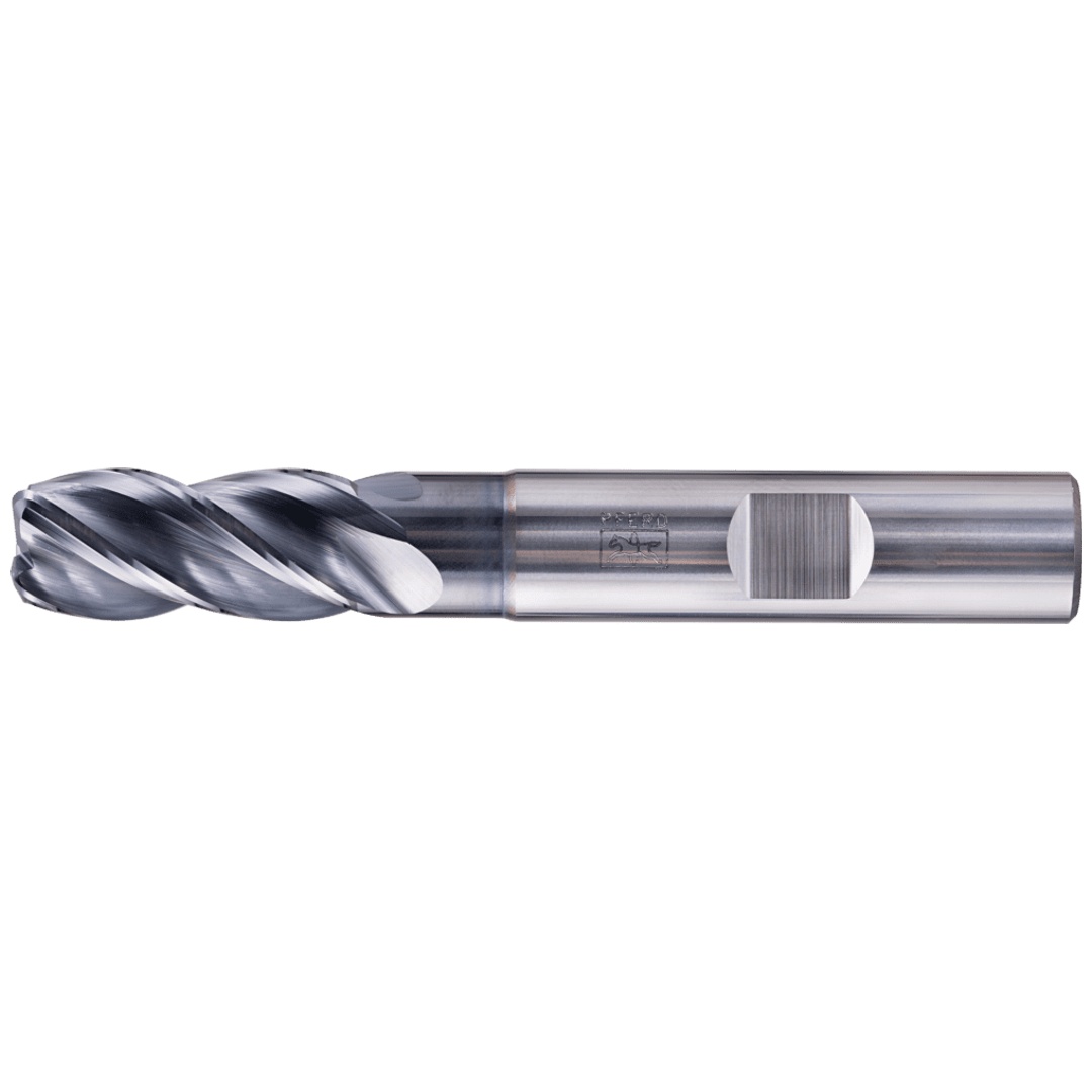 PFERD TOOLS VHM Eckfräser lang 4 Schneiden Ø 12 mm Radius 2,0 mm TiAlN Schaft HB Universal Line Schruppen Schlichten Nuten