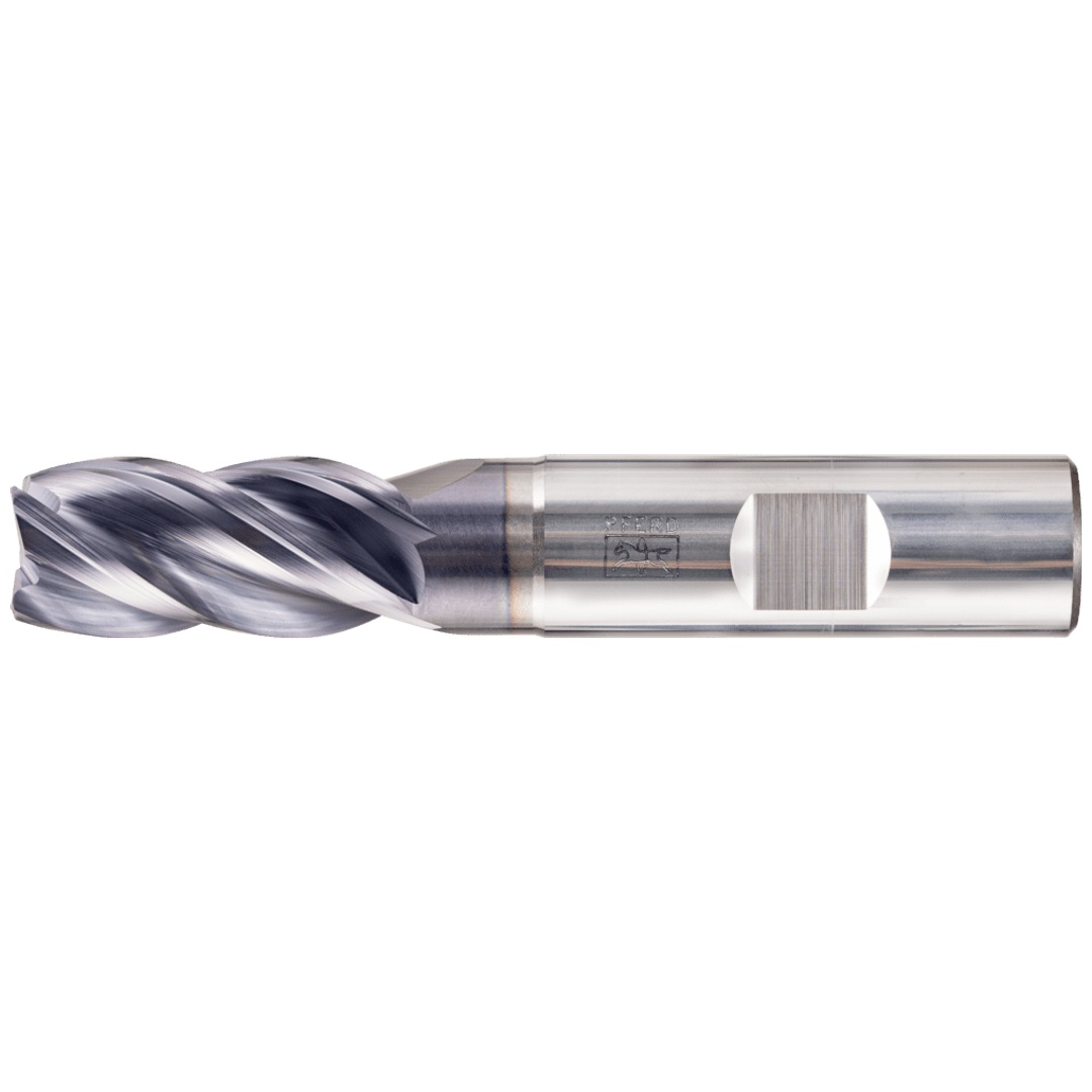 PFERD TOOLS VHM Eckfräser lang 4 Schneiden Ø 16 mm 45° Fase TiAlN Schaft HB Universal Line Schruppen Schlichten Nuten