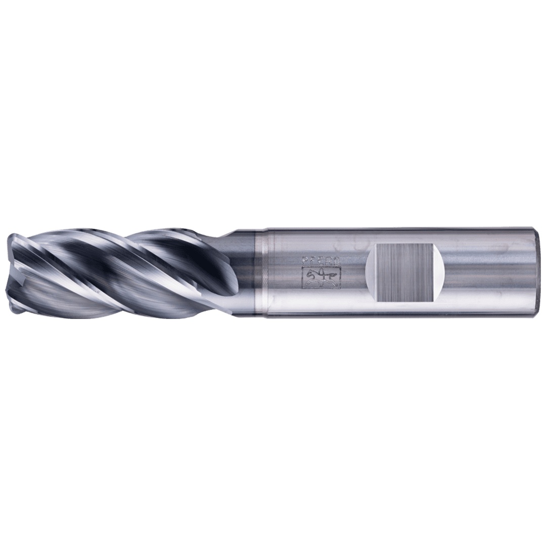 PFERD TOOLS VHM Eckfräser lang 4 Schneiden Ø 16 mm Radius 2,0 mm TiAlN Schaft HB Universal Line Schruppen Schlichten Nuten