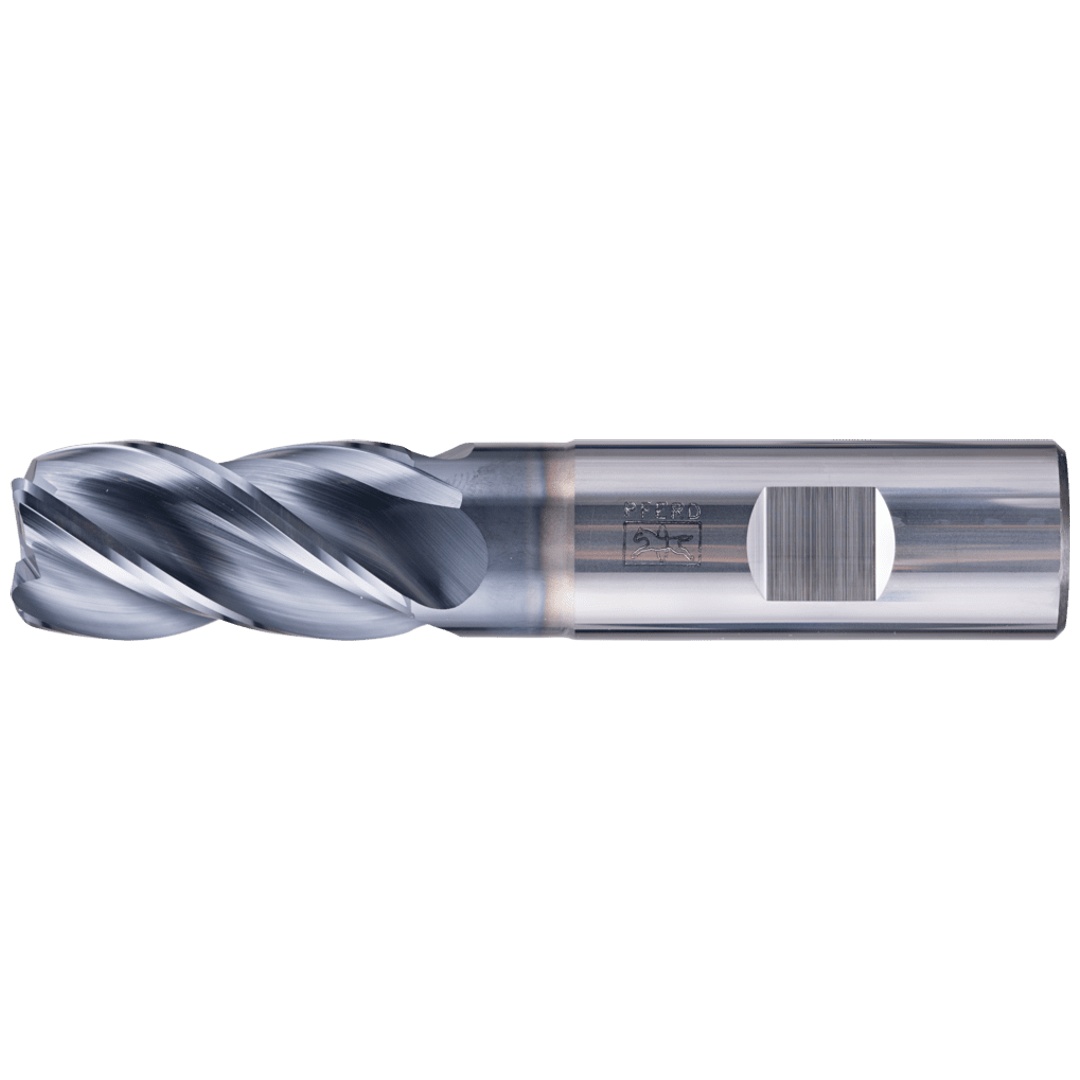 PFERD TOOLS VHM Eckfräser lang 4 Schneiden Ø 20 mm Radius 2,0 mm TiAlN Schaft HB Universal Line Schruppen Schlichten Nuten
