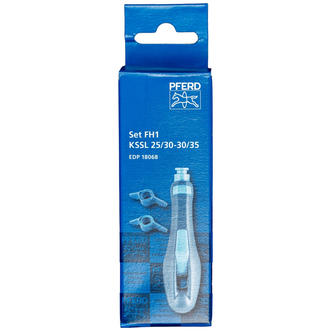 PFERD TOOLS Ergonomie-Feilenheft FH1-Set mit Schärflehren 25/30-30/35° für Kettensägefeile Ø 4,0-5,5 mm