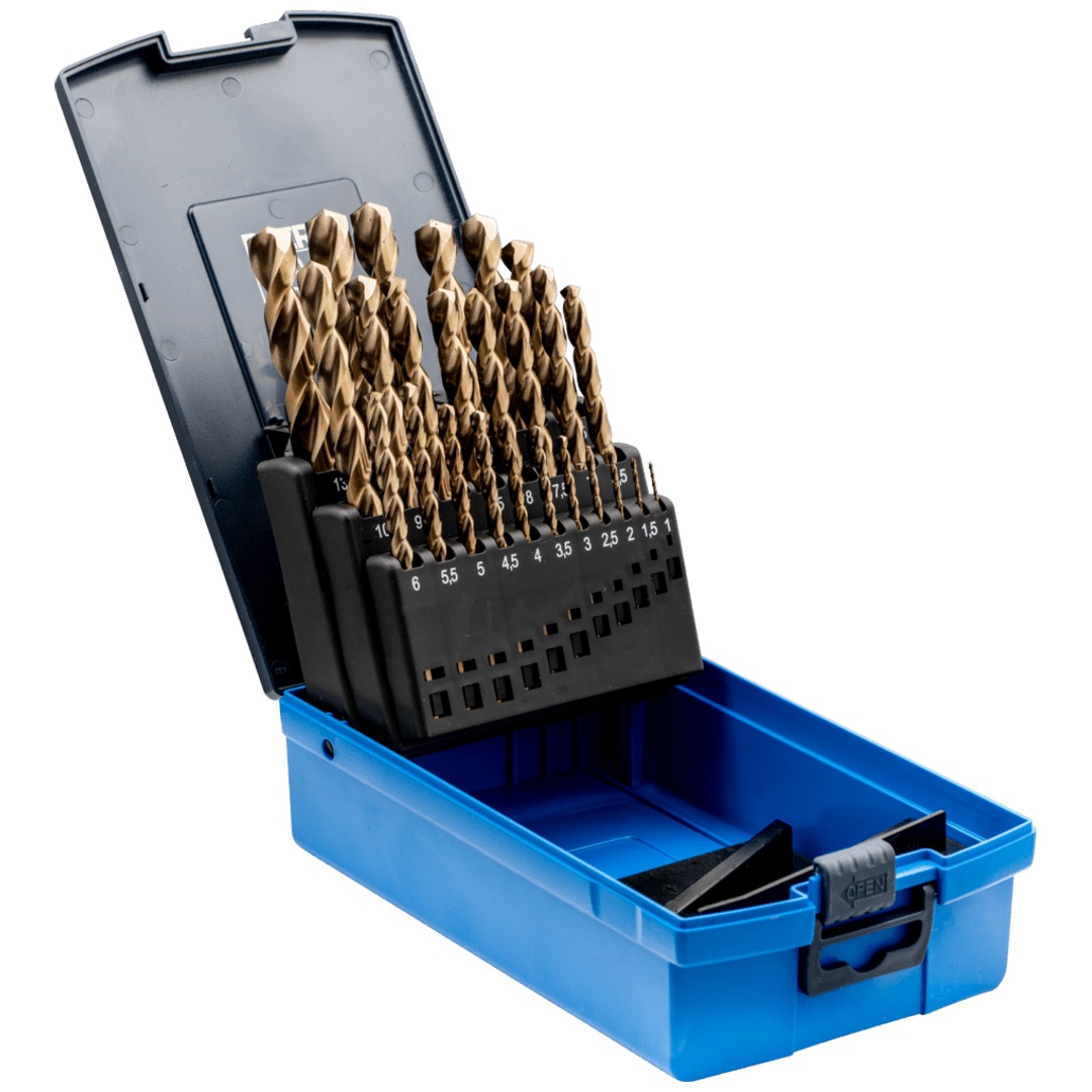 PFERD TOOLS Spiralbohrer-Set 25-tlg. INOX HSSE N DIN 338 für zähe und harte Werkstoffe